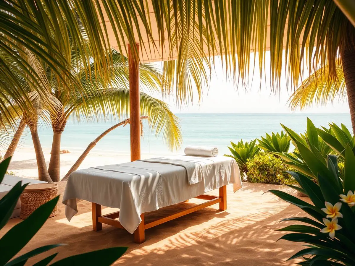 Calm massage treatment setting for relaxing spa services in Zanzibar